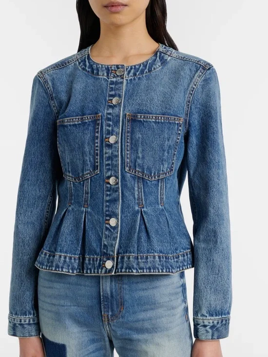 Veronica Beard Zahara Denim Peplum Jacket NWT - Picture 2 of 10